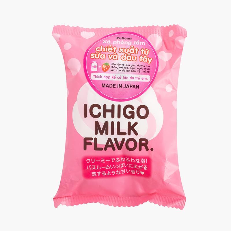 Xà phòng tắm chiết xuất từ sữa và dâu tây 80g
